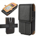 5.2 to 7.2 inch Cell Phone Pouch Case Cover Durable PU Leather Waist Belt Bag with Belt Loop Metal Clip Holster Vertical Outdoor Sports Phone Protector for iPhone 16 15 14 13 12 11 Pro Max Plus, for  Galaxy S25 24 23 22 21 Ulrta Plus FE and A Series