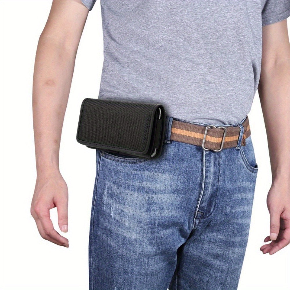 Horizontal Phone Pouch Holster for iPhone 15 14 13 Pro 13 Pro Max 12 11 Pro Max XS X XR/Samsung Galaxy S24 S23 S22 Ultra Plus S21 S10+ S9 S8 A15 A25 A14 A13 A34 A54 A23 A32 A52 A02S A22 A42 A72 Note 20 10 9 8 Nylon Cell Phone Belt Clip Holster Horizontal
