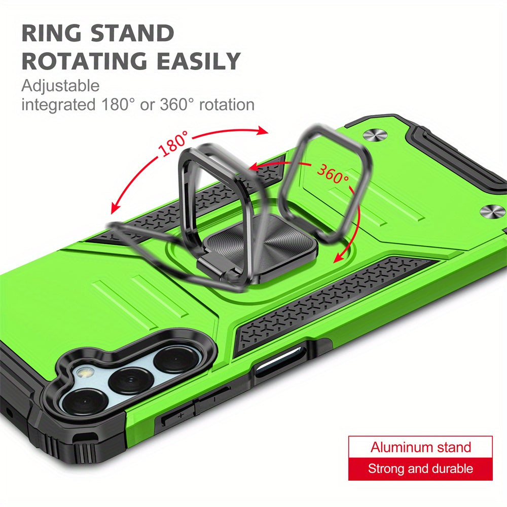 Phone case: for  Galaxy A15 5G Case Ring Kickstand Hybrid Armor Shockproof Rugged Hard Phone Cover