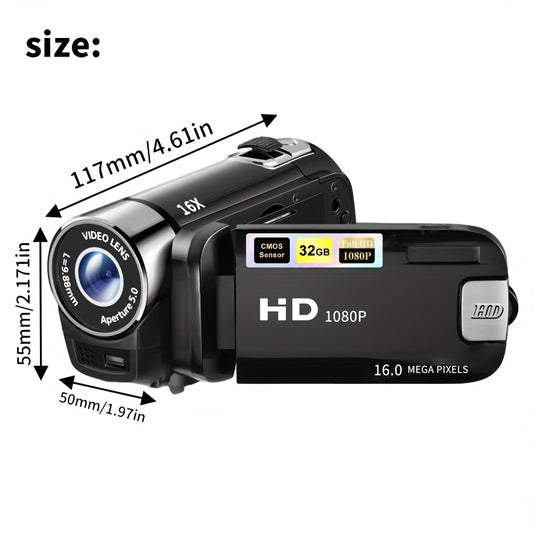 Latest 270° LED Flip Screen Digital Camera | Camera For Photography (cameras, Camaras Fotograficas): 16x Zoom, 1080P Full HD, 2.7" Display, HD Wide Angle Lens. Perfect For Outdoor Shooting, One-Touch Photo Upload To Phone