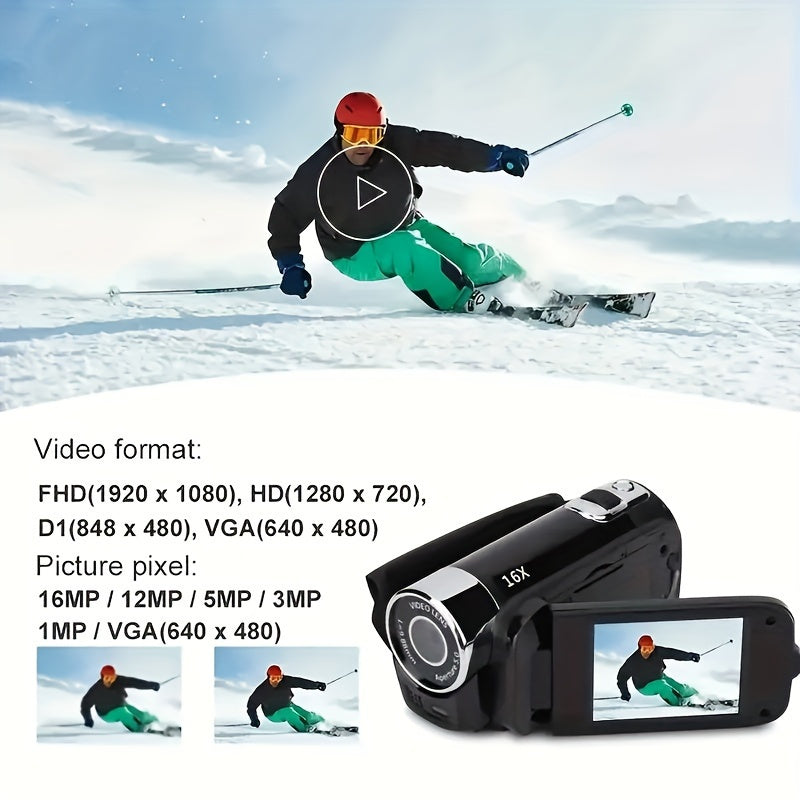 Latest 270° LED Flip Screen Digital Camera | Camera For Photography (cameras, Camaras Fotograficas): 16x Zoom, 1080P Full HD, 2.7" Display, HD Wide Angle Lens. Perfect For Outdoor Shooting, One-Touch Photo Upload To Phone