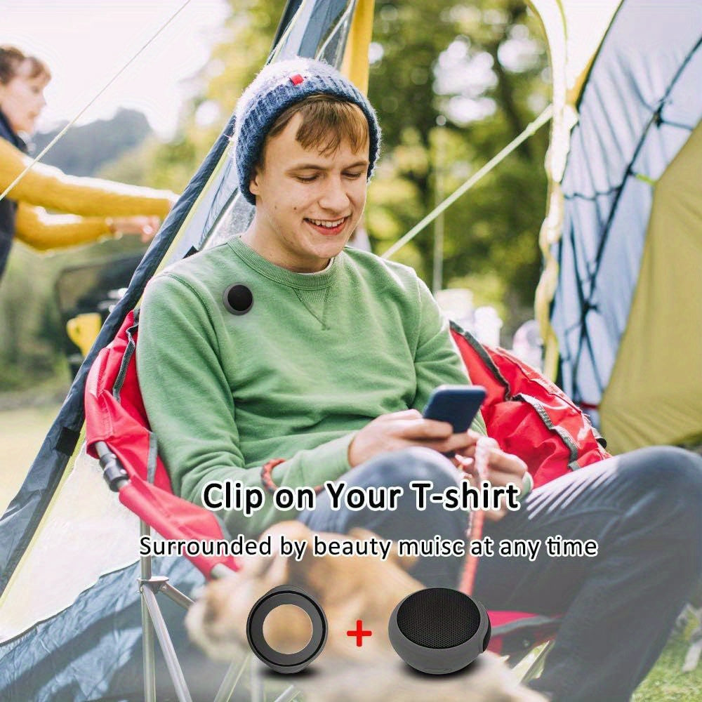 Ancwear Wireless Speakers That Can Be Worn Or Clipped On, Featuring TWS Dual Pairing, Designed for Portability And Outdoor Activities Like Motorcycling, Cycling, Hiking, And Running