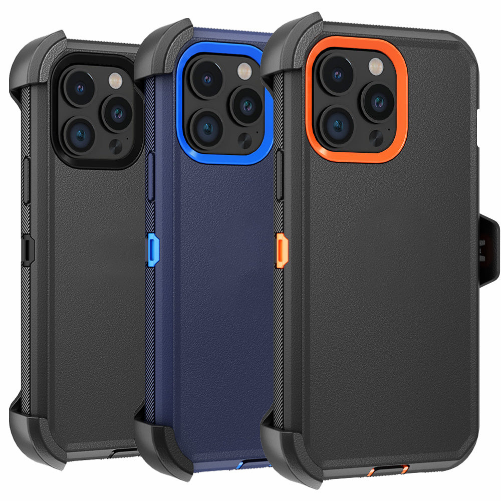 Phone case: for iPhone 14, 14 Pro Max Plus Heavy Duty Shockproof Rugged Case Cover+Belt Clip Holster