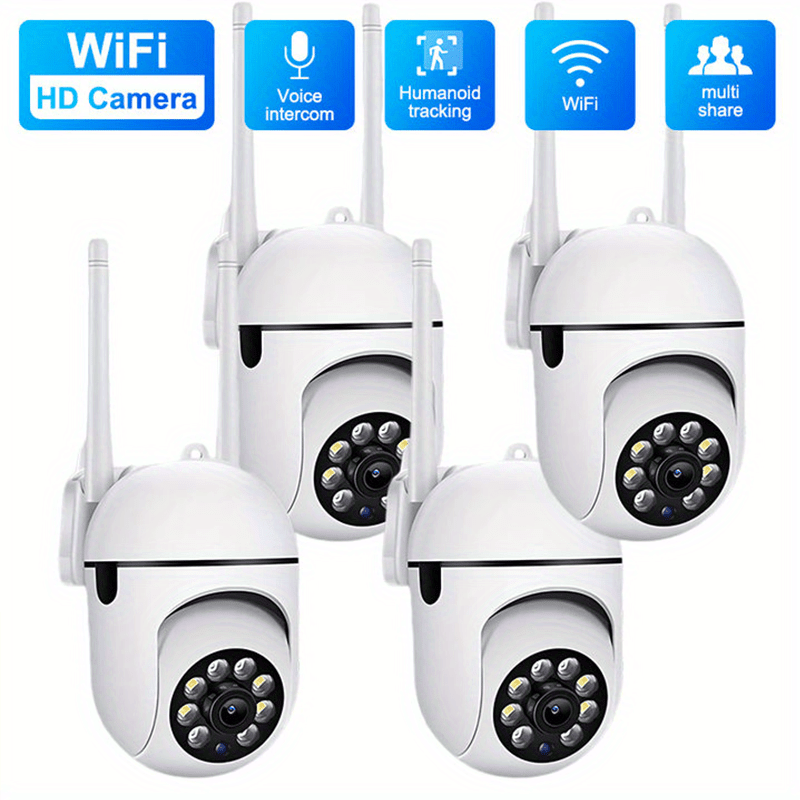 2 Pack 1080P Dome Cameras, Wireless WIFI Camera, PTZ Camera, Outdoor Indoor PTZ Surveillance Camera, AI Auto Tracking, Alarm & Color Night Vision, Horizontal 360 Degree Vertical 90 Degree Rotation