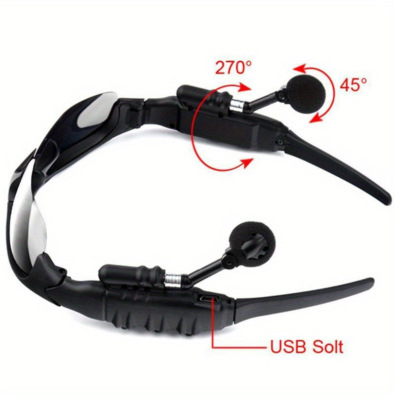 Wireless Glasses 2in 1 Polarized Fashion Glasses Earphone, Wireless Headset with Mic, BT 5.4