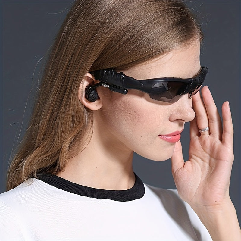 Wireless Glasses 2in 1 Polarized Fashion Glasses Earphone, Wireless Headset with Mic, BT 5.4