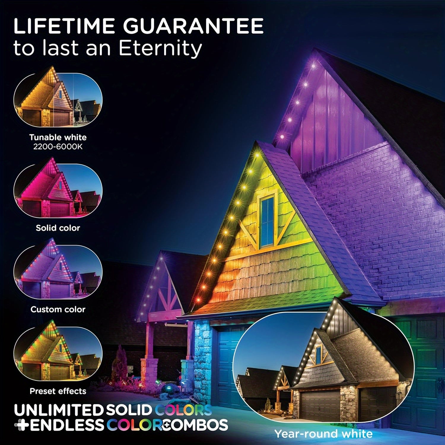 25FT/50FT/60FT/65FT/100FT RGB LED Light Strip, Wireless Music, Synchronized Color Change, Smart APP Control, Remote Control, Infrared Sensing, USB Power Supply, Bedroom Party Room Lighting, Halleween Decoration