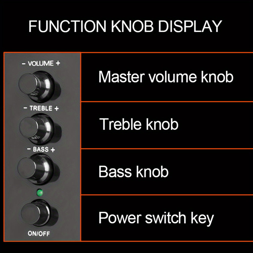 3W Treble And Bass Independent Adjustment Mini Subwoofer, Rear 3 Inch Bass Speaker DV 5V And USB 5V Wired Speaker, Tablet PC for Cellphone