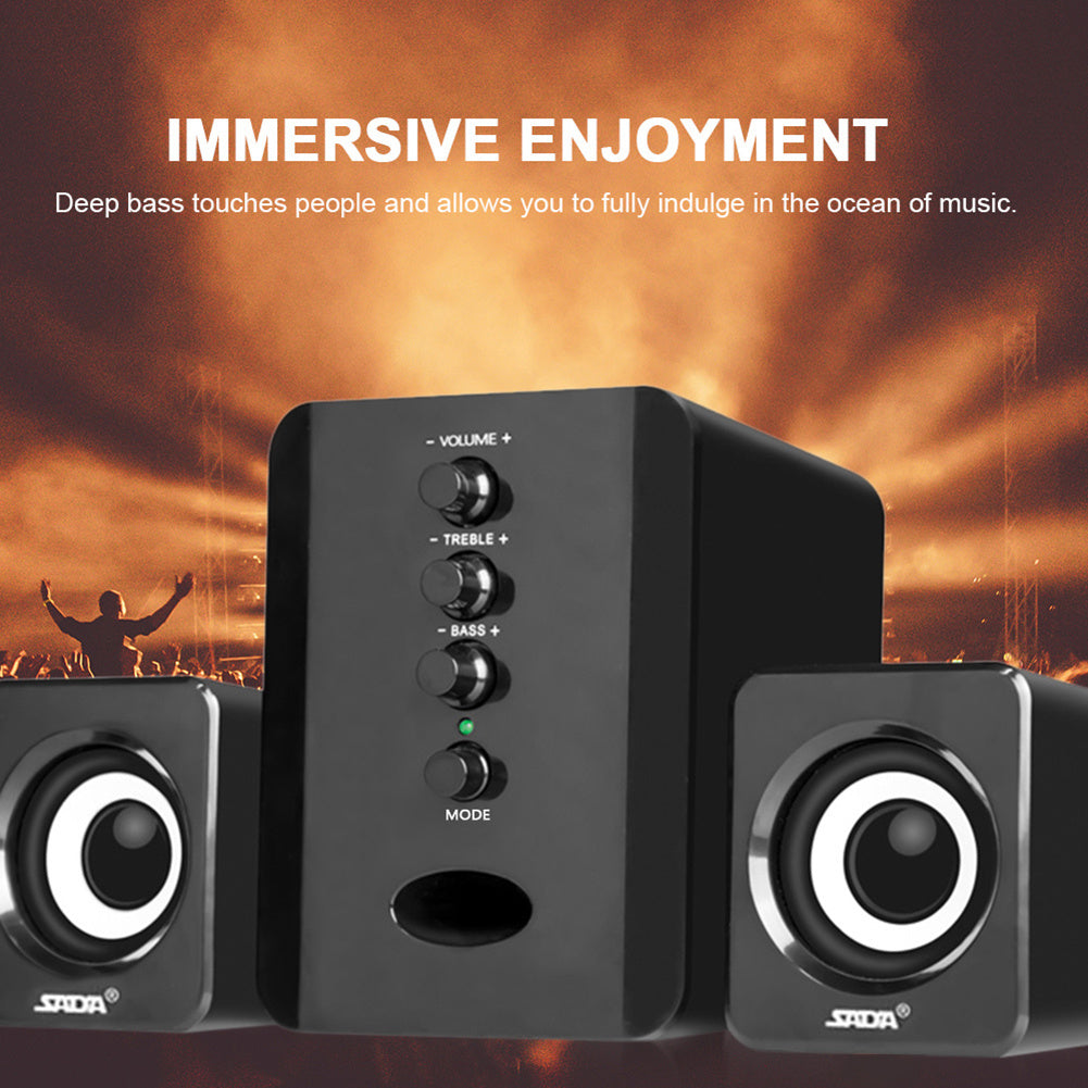3W Treble And Bass Independent Adjustment Mini Subwoofer, Rear 3 Inch Bass Speaker DV 5V And USB 5V Wired Speaker, Tablet PC for Cellphone