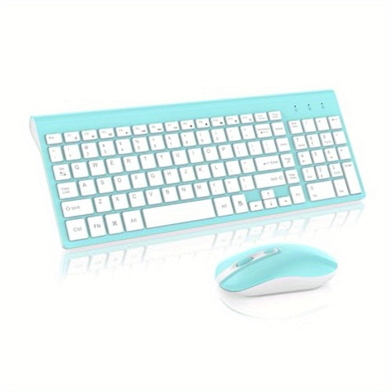 Cimetech Wireless Keyboard And Mouse Combo, Compact Full Size Wireless Computer Keyboard And Mouse Set 2.4G Ultra-Thin Sleek Design for Windows, Computer, Desktop, PC, Notebook, Laptop