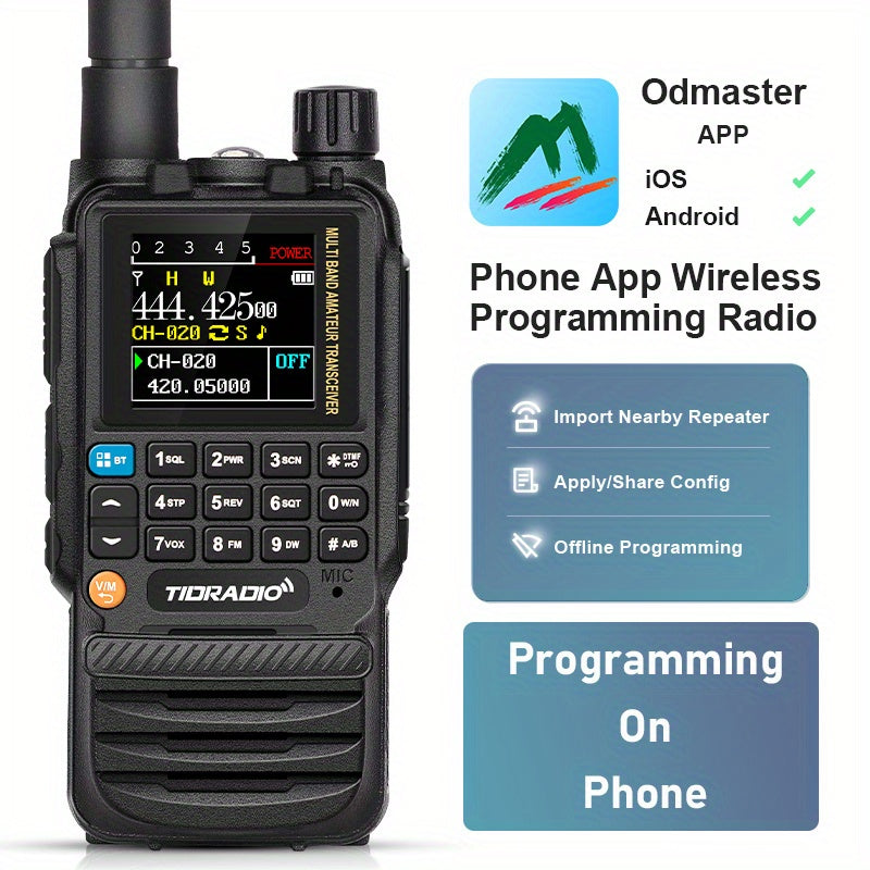 TIDRADIO TD-H3 Ham/ GMRS Handheld Radio, Two Way Radios with USB-C Programming & Charging, Long Range Radios with with 2500mAh Battery and Air Long Antenna, Key Frequency Match