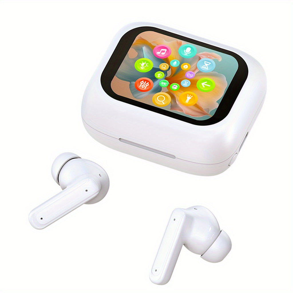 2024 hot selling smart wireless noise cancelling headphones, full-color touchscreen sports and gaming, in ear earbuds with charging case, ideal gift for all people, Anc business headphones, compatible with IOS/Android/ and other smartphones