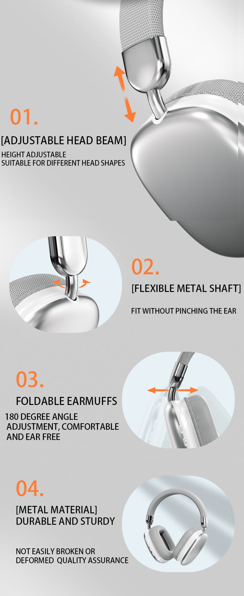 5.4 Wireless Earphones, Noise Reduction and High Sound Quality, Large Battery Life, Comfortable Rotatable Headset, Suitable for Sports, Gaming, and Walking, Suitable for iOS/Android/Computer Wireless Earphones, Long Battery Life, Noise Reduction