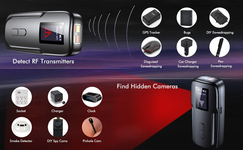 2026 Latest Hidden Camera Detectors With OLED Screen, Anti Spy Detector, Bug Camera Detectors, Car Hidden Detector, Infrared Detector, RF Detector, Anti Eavesdropping, Finder Device, Anti Tracking For Travel, Office, Hotel