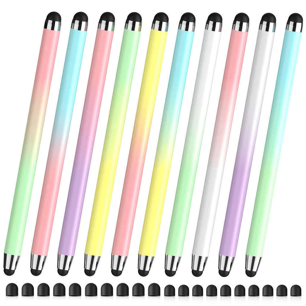 [10 Pack+20 Tips] 2in 1 Universal Stylus Pen for iPad iPhone Android Phone Galaxy Tablets Laptops Chromebook All Touch Screens, Student Gift Idea