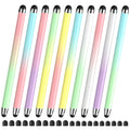 [10 Pack+20 Tips] 2in 1 Universal Stylus Pen for iPad iPhone Android Phone Galaxy Tablets Laptops Chromebook All Touch Screens, Student Gift Idea