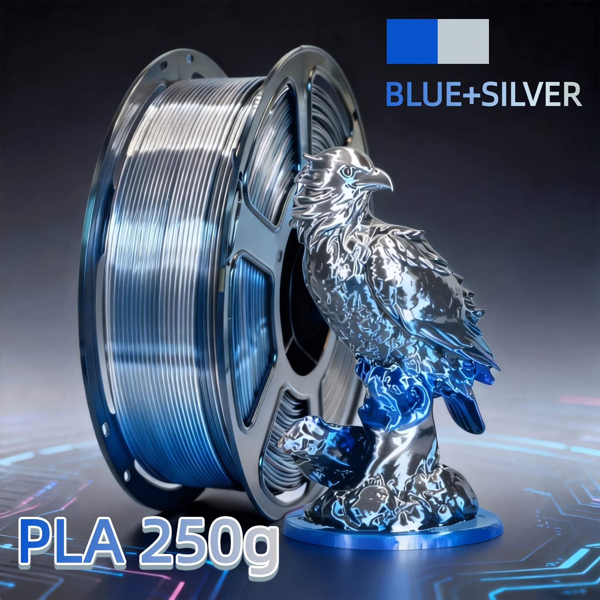 Two-color 3D Printer PLA Consumables, 250g Spool Neatly Wound, with A Diameter Of 1.75mm +/- 0.02mm for High Precision. Suitable for Most 3D Printers, Smooth Printing, Vacuum-packed, Reliable Quality, Suitable for Hobby Makers.