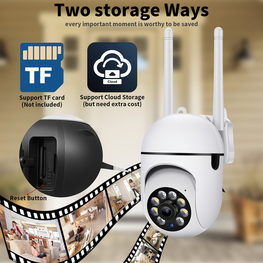 2 Pack 1080P Dome Cameras, Wireless WIFI Camera, PTZ Camera, Outdoor Indoor PTZ Surveillance Camera, AI Auto Tracking, Alarm & Color Night Vision, Horizontal 360 Degree Vertical 90 Degree Rotation