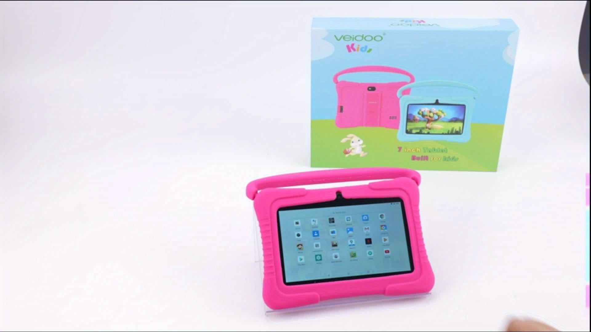 [Kids Tablet Wifi] Veidoo, 7 Inch Kids Tablet, Security Eye Screen, Wifi, 1GB RAM 16GB ROM, Dual Camera, Educational Games, Parental Control APP, Android Tablet, Tablet with Drop-Proof Silicone Cover, Tablet, Pad