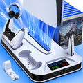 for PS5/Slim/Pro Cooling Station with Controller Charging Station for Playstation 5 Slim&Standard Disc/Digital Console, for PS5 Slim Stand Cooler Accessories Incl Cooling Fan/3 USB Hubs/Headset Holder/Screw - Christmas Gifts