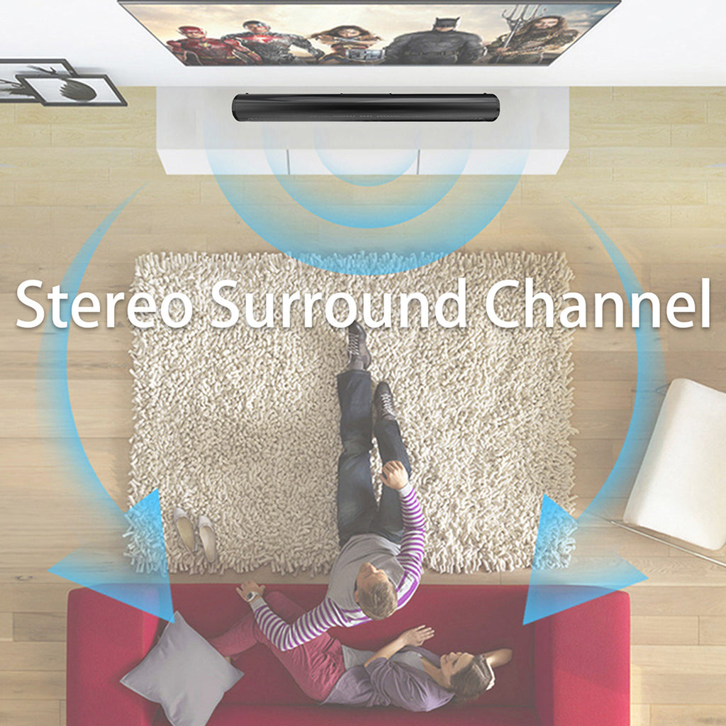 Separable All-in-One Home Theater Sound Bar, Surround Sound System TV Soundbar with 4pcs 5W Magnetic Speakers and 1pc Echo Tube, Supports Wireless, AUX Connection for PC/Gaming/Projectors, TWS, Black
