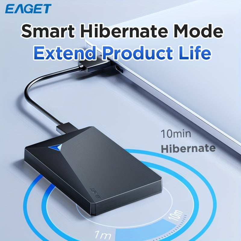 EAGET Portable HDD External Hard Drive, USB3.0 Mechanical Hard Drive High-speed Mobile Backup Storage, Plug & Play Suitable for PC, Desktop, MacBook, Ps4, Xbox, Smart TV