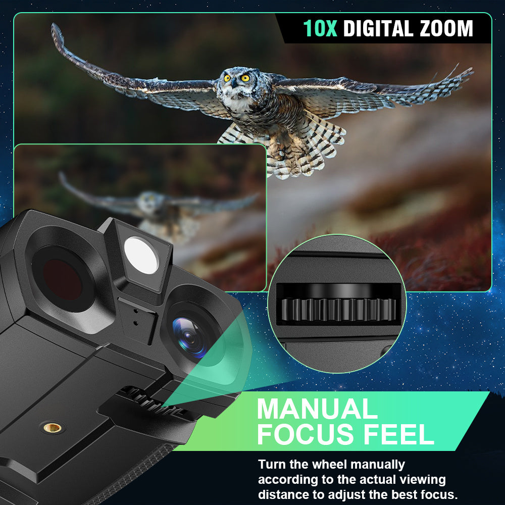 INSKAM 4K Ultra HD Night Vision Binoculars with 4.5” Large Screen & 10X Digital Zoom - Night Vision with 5000mAh Battery- for Night Observation, Compatible for Camping, Hunting, Security - USB Charging, Ideal for s &