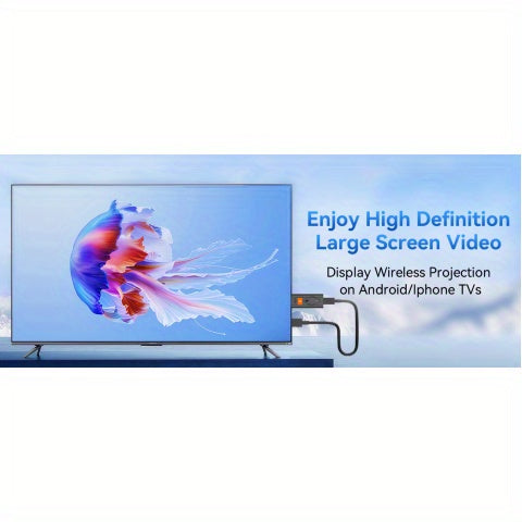 Wireless Display Dongle Adapter | 1080P Streaming, Airplay/Miracast, 5Ghz Wifi | Plug And Play for Smartphone/Pc/Tv/Projector