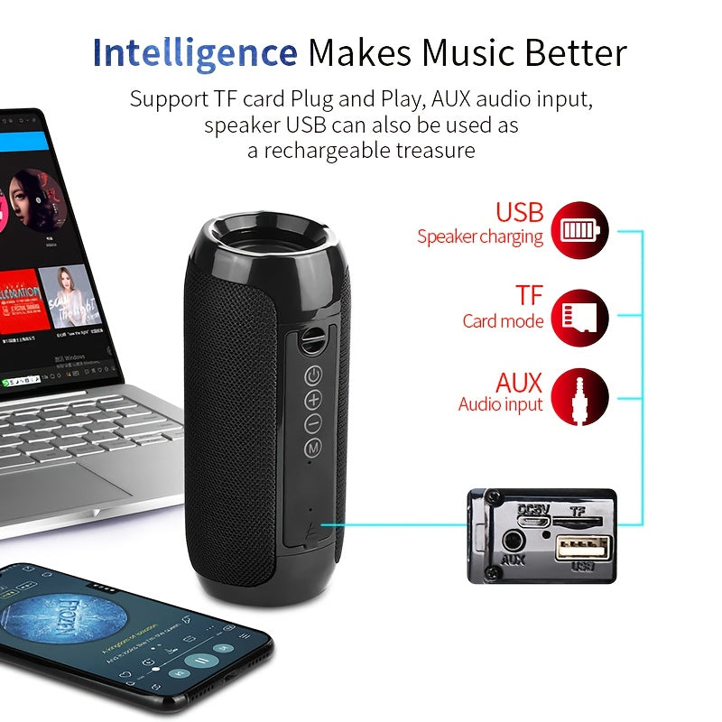 TG117 Portable Wireless Speaker, IPX4, TWS Stereo, Compatible With FM TF USB Insertion Card, Connected To Phone/tablet/TV, Wireless Portable Audio, Electronic Products, Birthday Party Gifts, Thanksgiving, Christmas Gifts