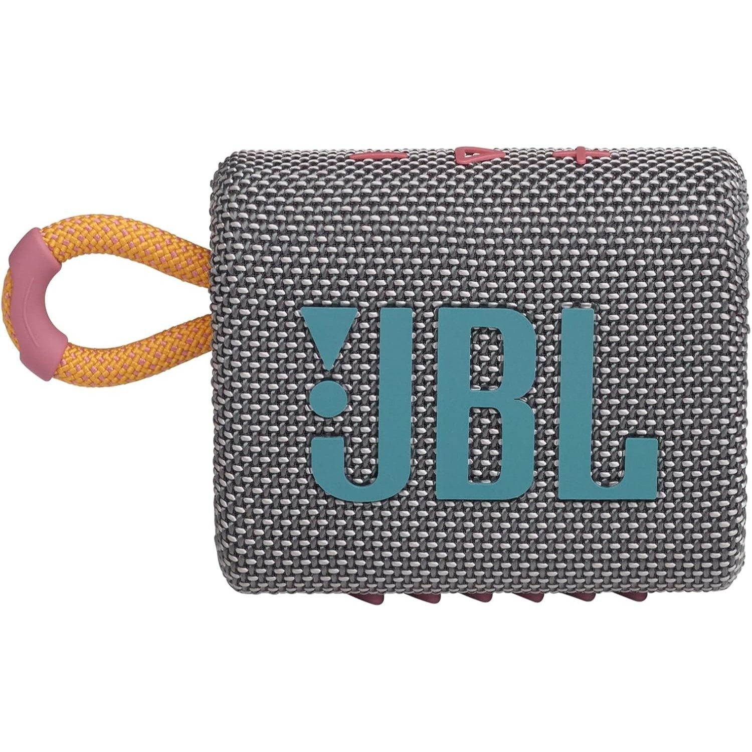 JBL Go 3 Portable Mini Bluetooth Speaker – Big Audio & Punchy Bass in a Pocket-Size Design, IP67 Waterproof & Dustproof for Shower/Beach/Pool, Up to 5 Hours Playtime per Charge, Rugged Fabric & Durable Housing, Integrated Carry Loop, USB-C Fast Recharge,