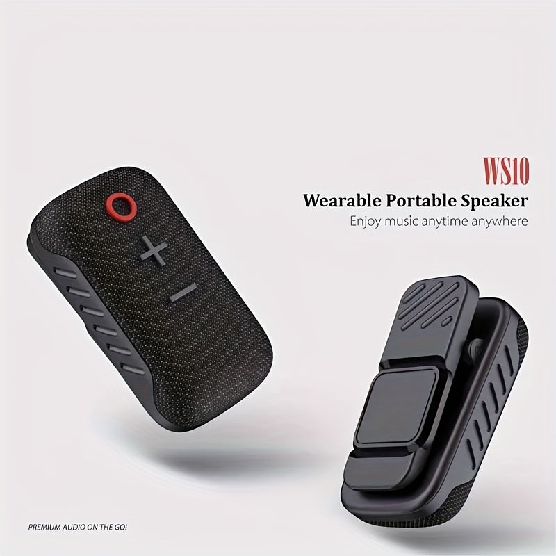 Upgraded Wearable Wireless Speaker with Magnetic Clip RV Stereo & Speakers - Portable, & Dustproof Mini Speaker with Mic for Calls, IPX5, 18-Hour Battery Life, Ideal for Workouts, Travel & Music - Available In Black, Perfect for Live Music, Home Party, Wo