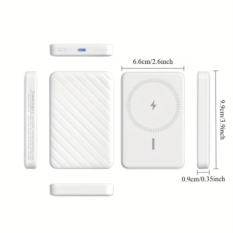 Slim 5000Mah Wireless Power Bank Featuring Magnetic Charging, Capable of 15W Fast Charging for Iphone 16/15/14/13/12 Models, Ideal for Travel, Business Journeys, And Emergency Situations