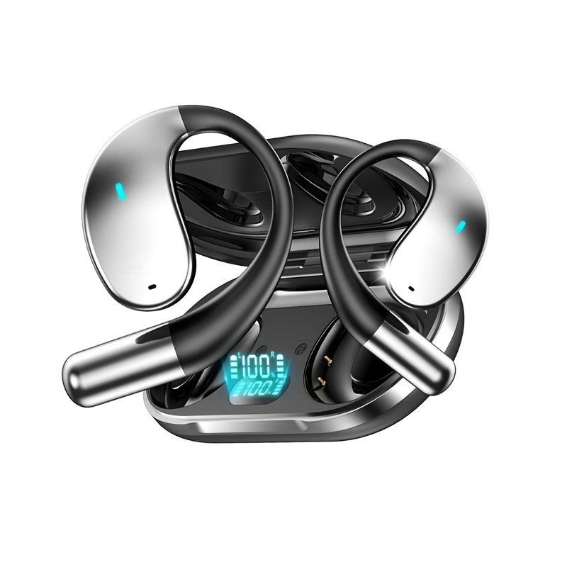 Menzluio AI Translation Earbuds, Bone Conduction Wireless Headphones, 144 Languages Real-Time Translation, 6-Mic Smart Noise Cancellation, Meeting Recording Real-Time Translation, Touch Control, Deep Bass