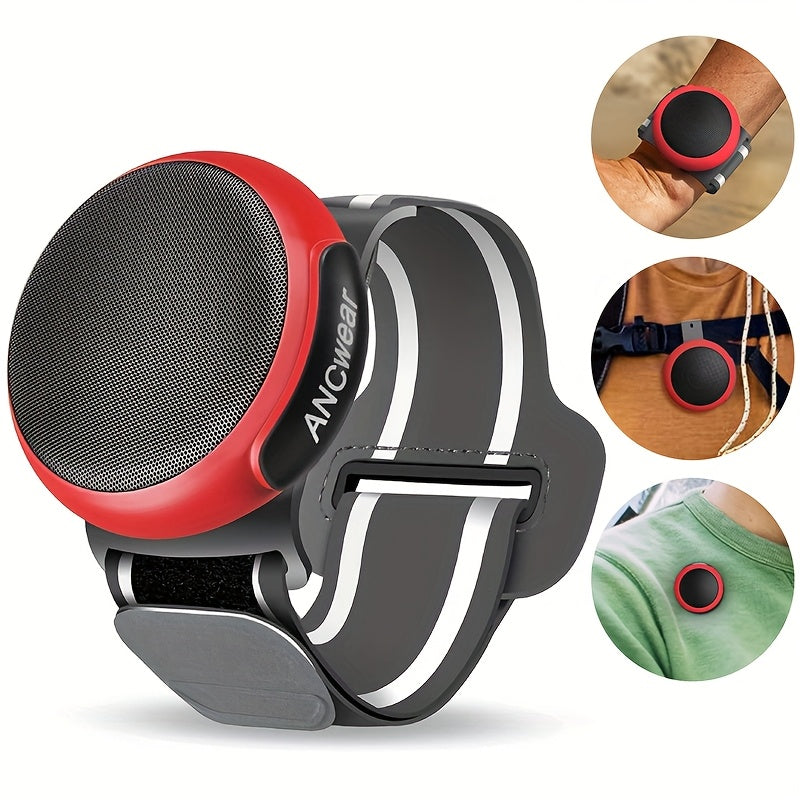 Ancwear Wireless Speakers That Can Be Worn Or Clipped On, Featuring TWS Dual Pairing, Designed for Portability And Outdoor Activities Like Motorcycling, Cycling, Hiking, And Running