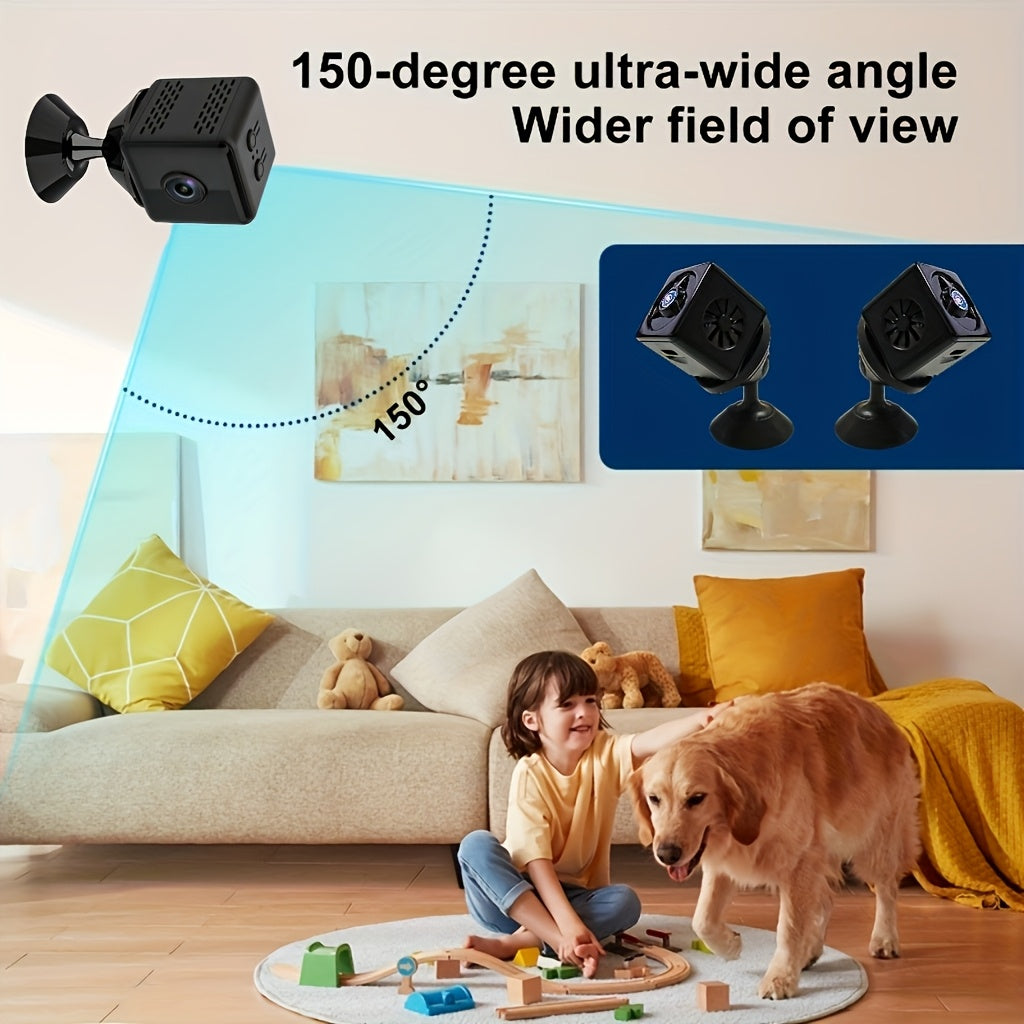 2K Mini Wireless Security Camera with 2.4G Wifi And Night Vision, Continuous Video Recording, Magnetic Mount Home Security Camera - Indoor Surveillance for Baby/Pet Monitoring, Usb/Battery Powered Compact Design, SD Card/Cloud Storage