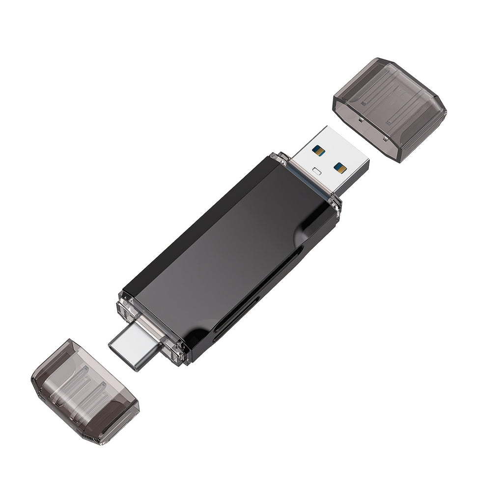 Dual USB-A & USB-C to Micro/SD/SDHC/SDXC High-Speed SD Card Reader - USB- Compact Memory Card Adapter Suitable for PC, Laptop, Smartphone, Tablet