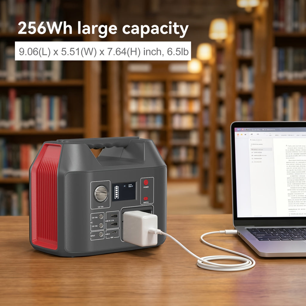 [Portable Power Station] 300W/150W/100W Portable Power Station Solar Generator - Compact Lithium-Ion Battery Charger with AC Outlet, DC & USB Outputs, LED Flashlight, Built-in Cooling Vents for Camping, RV, Emergency Home Use, Festivals - Portable Charger