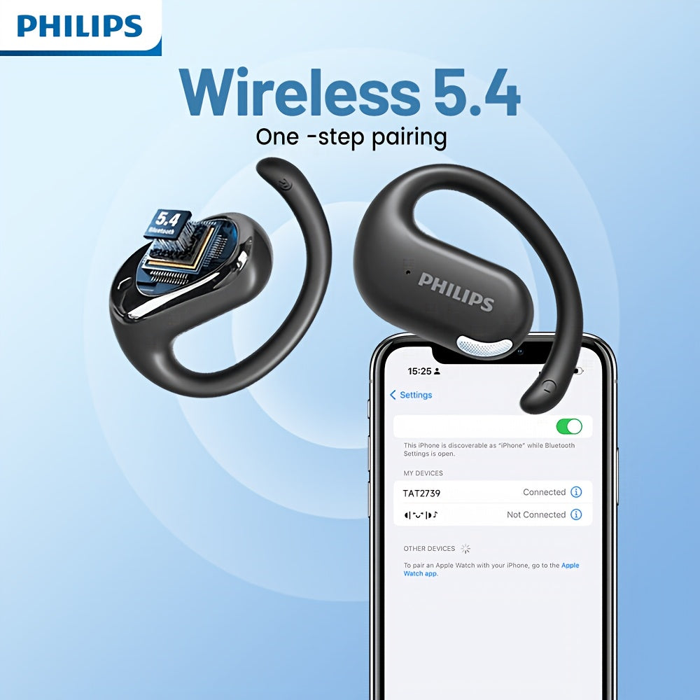 Philips Wireless 5.3 Headset Wireless Ear Hook Non In-Ear Headphones Open Air Earbuds 2024 New TAT2739, Ultimate Tech Gift for Birthday Christmas Halloween Easter New Year
