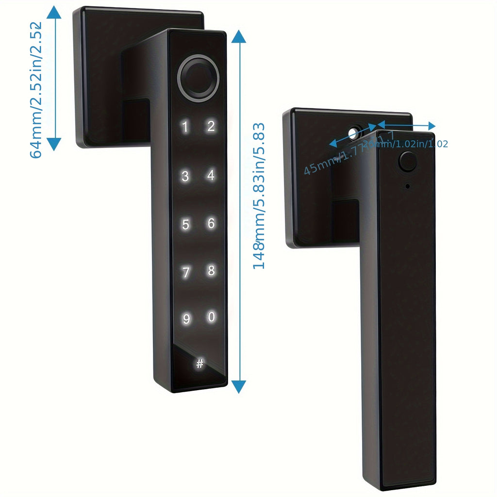 Christmas Special - 5-in-1 Smart Fingerprint Door Lock Handle Biometric/App/Passcode/IC Card/Mechanical Key Keyless Entry Door Lock Suitable for Home, Office, Apartment, Bedroom