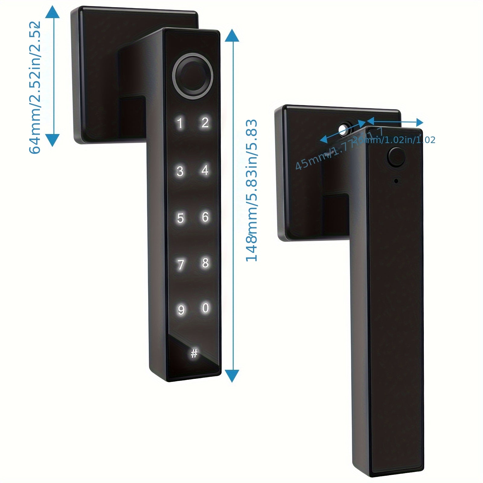 Christmas Special - 5-in-1 Smart Fingerprint Door Lock Handle Biometric/App/Passcode/IC Card/Mechanical Key Keyless Entry Door Lock Suitable for Home, Office, Apartment, Bedroom