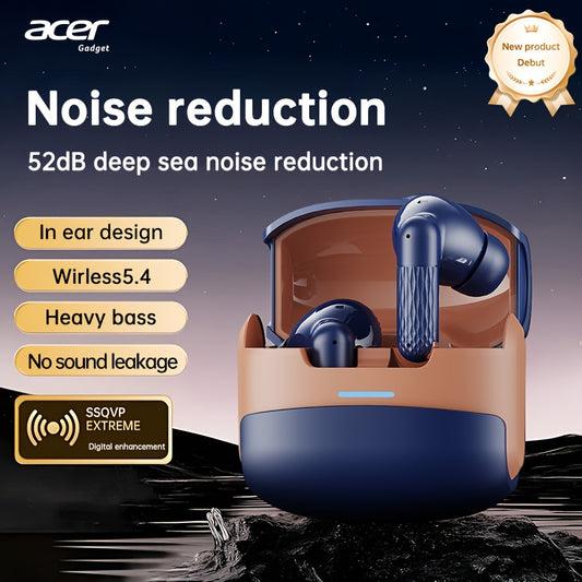 [ACER Official Genuine Product] TWS Wireless Earbuds with Active Noise Cancellation, Stylish In-Ear Design, Low Latency Mode for Gaming, High-Definition Call Quality, Spatial Audio, Long Battery Life for Sports And Driving