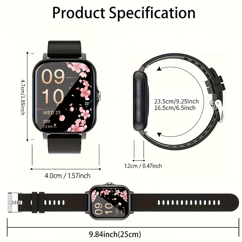 Full Touch Screen Men's And Women's Smartwatches, USB Rechargeable, Navigation, TPU Strap, Remote Camera/music Player, 1.83-inch Outdoor Sports Watch with Wireless Calling And Message Reminders, TFT Display Screen, Equipped with Steel Strap