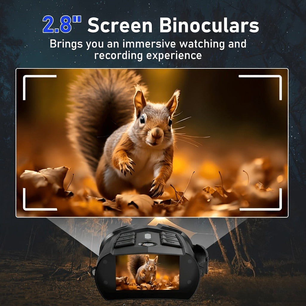 Night Vision Binoculars - 5W IR Night Vision Goggles with 3' IPS Screen, 1080P HD Video, 10X Zoom, 800m Night Range - for Hunting, Camping, Ranch Security, Surveillance, Wildlife Observation, Gift for Men