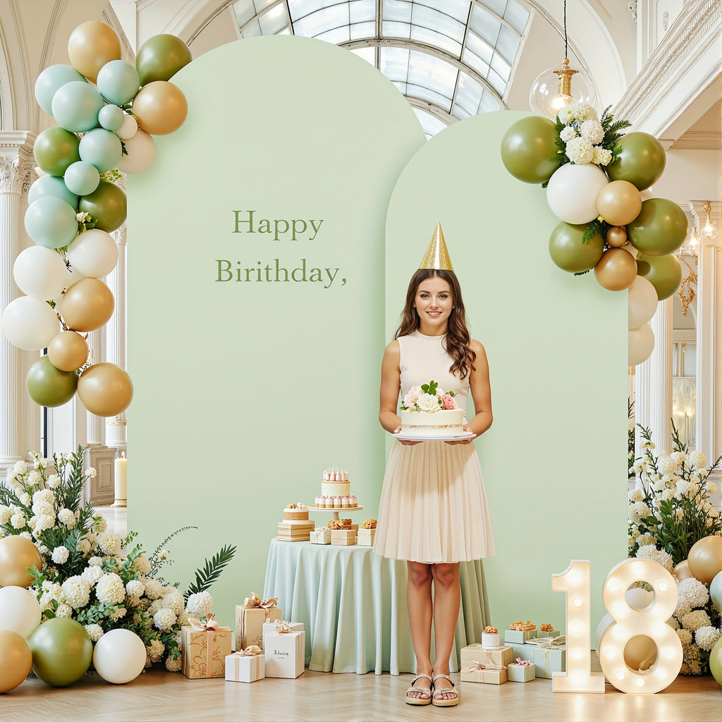 2D Flat, Two Different-sized And Styled Wedding Arch Banner Covers with Stretchable, Wear-resistant And Wrinkle-free Fabric, Tight-fitting Arch Covers Suitable for Wedding Ceremonies, Gender Reveals And Birthday Parties.