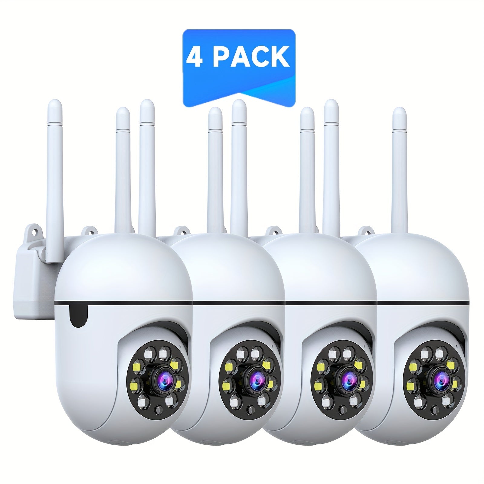 4Pcs 5G Wireless Wi-Fi Security Cameras For Indoor/Pet/Family Use, Ai Functions And 360°Pan/Tilt/Zoom, Color Night Vision, Motion Detection & Tracking, Two-Way Audio & Visual Alerts, Wall-Mounted, Support Cloud & Sd Card Storage, Plug-In Powered