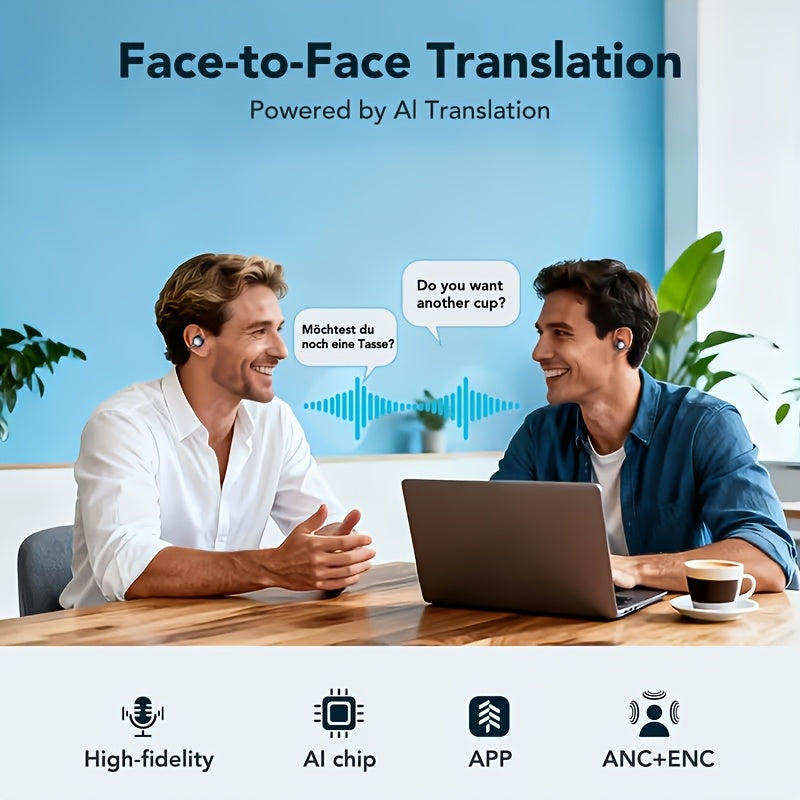 PAVUN AI Smart Translation Headphones Come with a Display, Offer Translation in Over 150 Languages, Feature a High-Definition LCD Screen, Provide 8 Hours of Battery Life, Utilize Wireless 6.0 Technology, And Are Ideal for Sports, Gaming