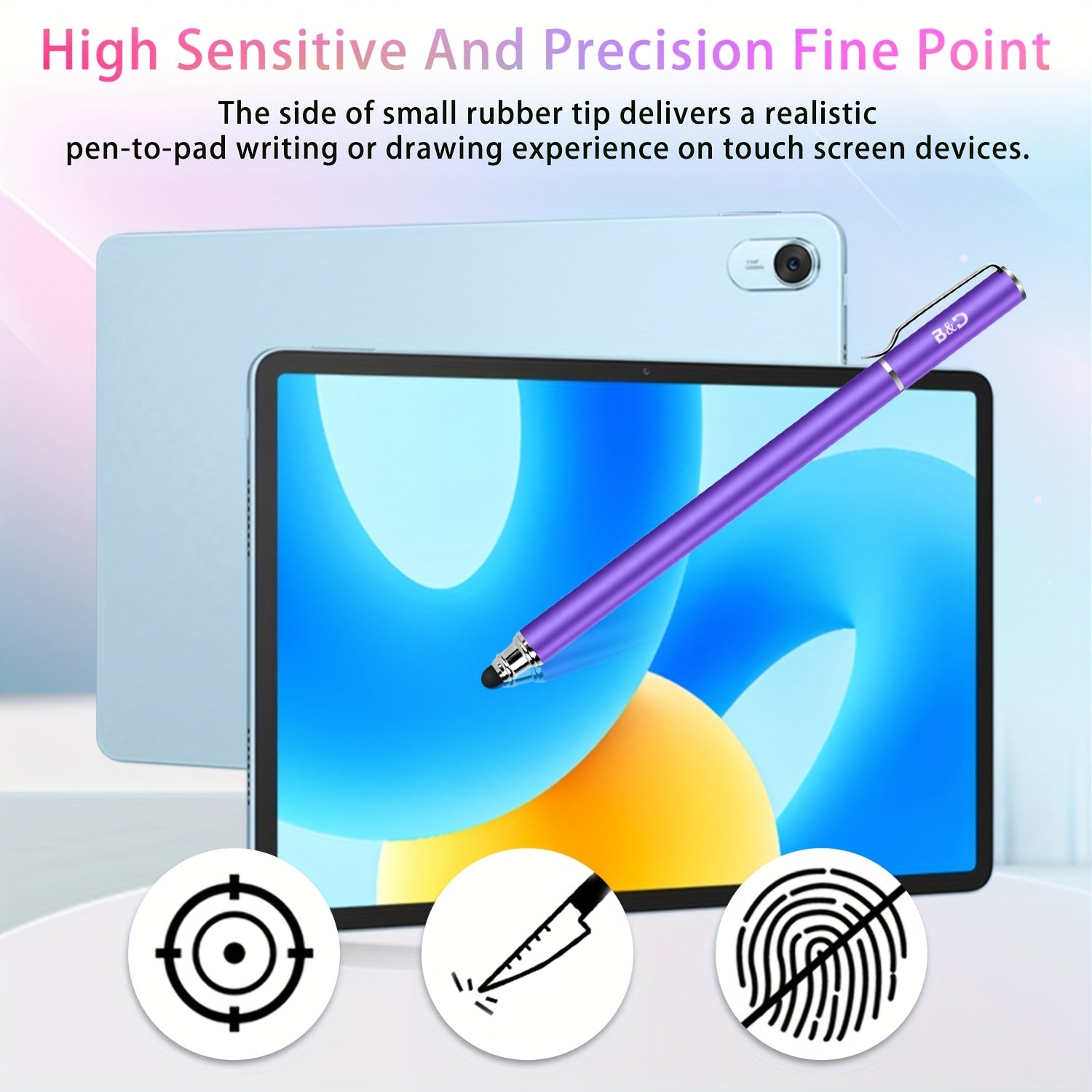 [6pcs 2-in-1 Stylus Set] MEKO 6pcs 2-in-1 Capacitive Stylus/Styli with 30 Extra Replaceable Soft Rubber Tips | Universal Touch Screen Pen for All Tablets/Cell Phones | July 4th Gifts