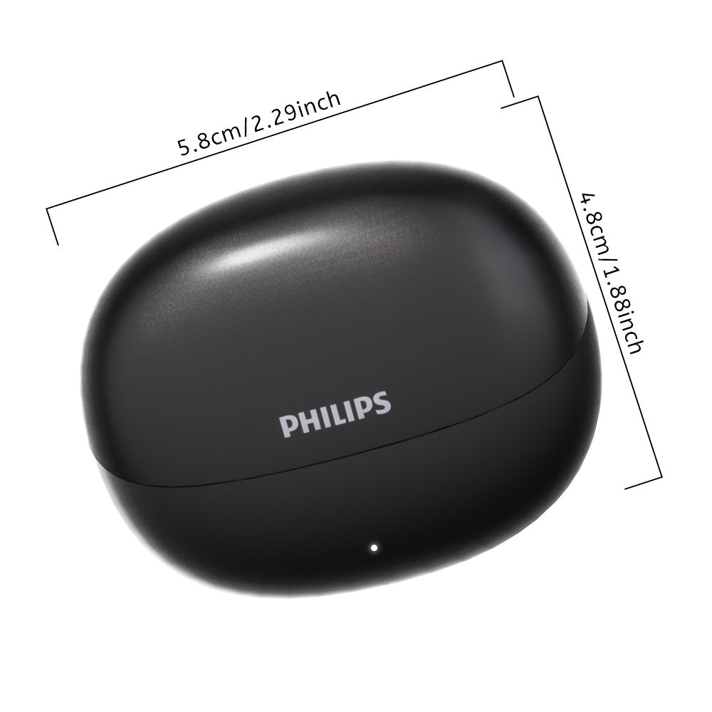 PHILIPS 2025 New Wireless Earbuds -New upgrade V6. 0, Ultra-Long Battery Life, Noise-Canceling, Comfortable Semi-Open Back Design for Sports & Gaming, Rechargeable Lithium Battery, Universal Phone Compatible, Gaming | Sleek Earbud Design