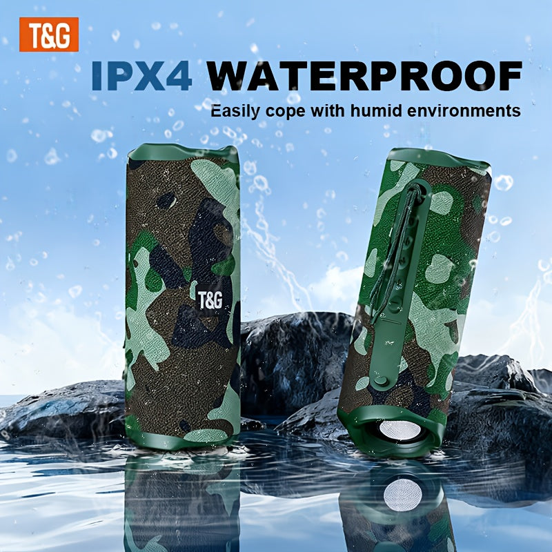 TG117 Portable Wireless Speaker - 10W High Definition Sound with Strong Bass | 1200Mah Battery | IPX4 | 33Ft Wireless Range | Hands-Free Calling | Multiple Playback Options (TF Card/Usb/Wireless/Aux) | Compact Design with Carry Strap | Ideal for Out