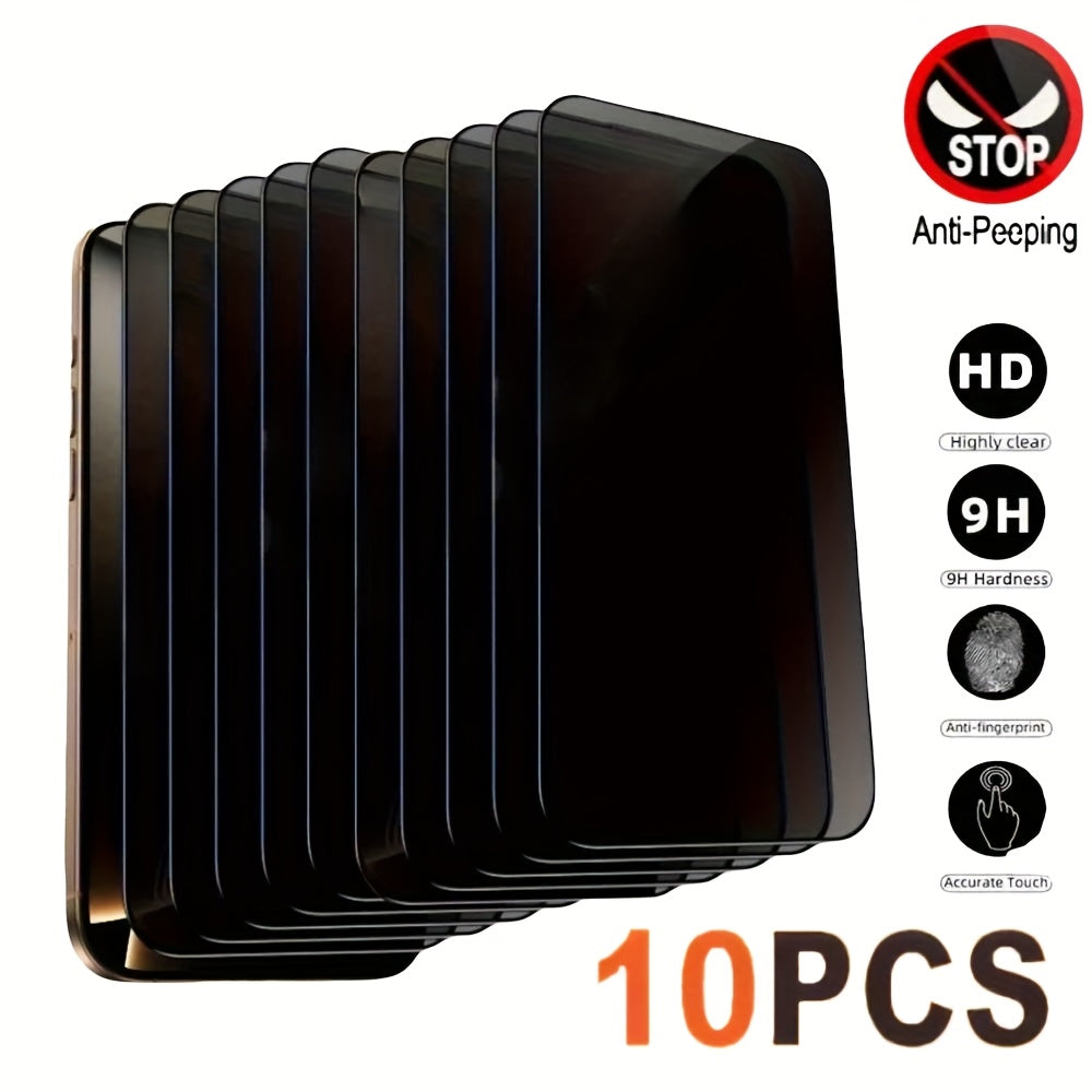 New 360-Degree Complete Black Anti-Peep Film: Full Coverage Privacy Tempered Glass for Iphone X/XS/XR/11/12/13/14/15/16 Pro Max. Multi-Model Anti-Peep Eye Protection Screen Protector with 9H Hardness, Ultra High Definition, Scratch Resistance